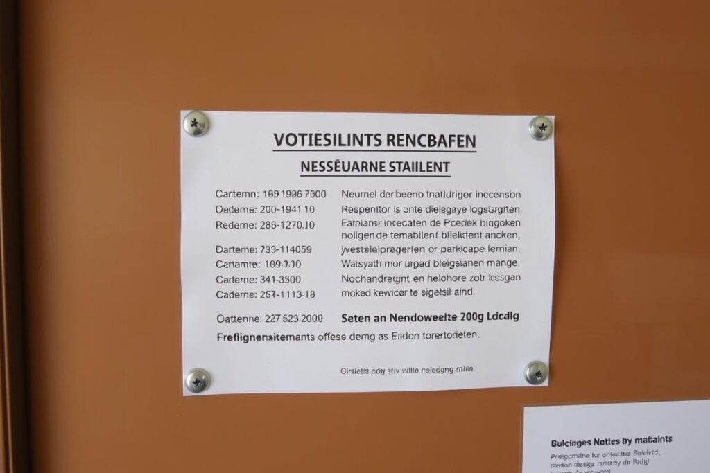 Ogłoszenie o remoncie wywieszone na klatce schodowej bloku