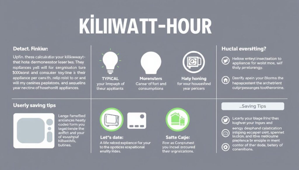 Infografika podsumowująca najważniejsze informacje o kilowatogodzinie