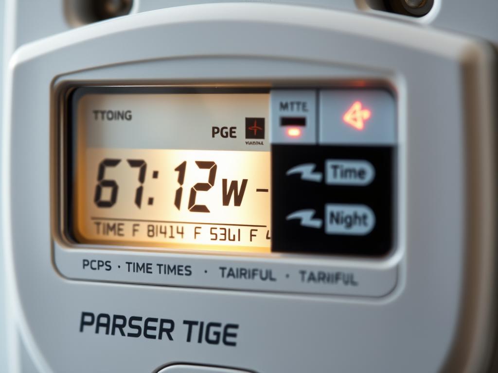Licznik energii elektrycznej z taryfą G12w PGE pokazujący różne strefy czasowe