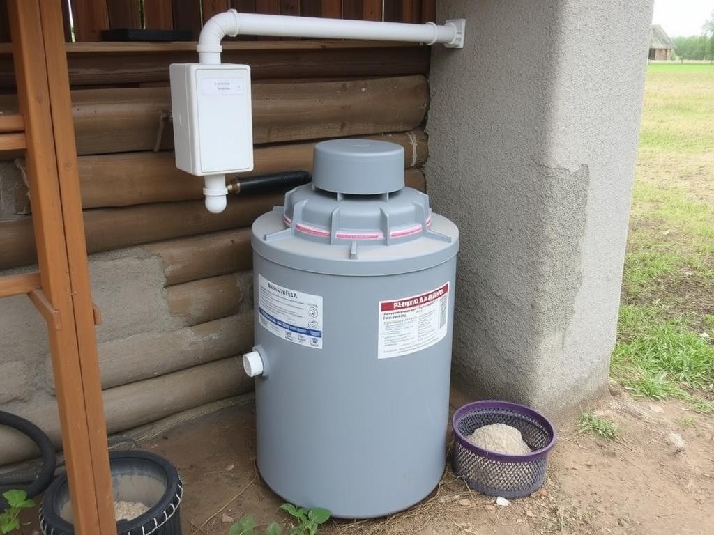 Nielegalna przydomowa oczyszczalnia ścieków - przykład nieprawidłowej instalacji
