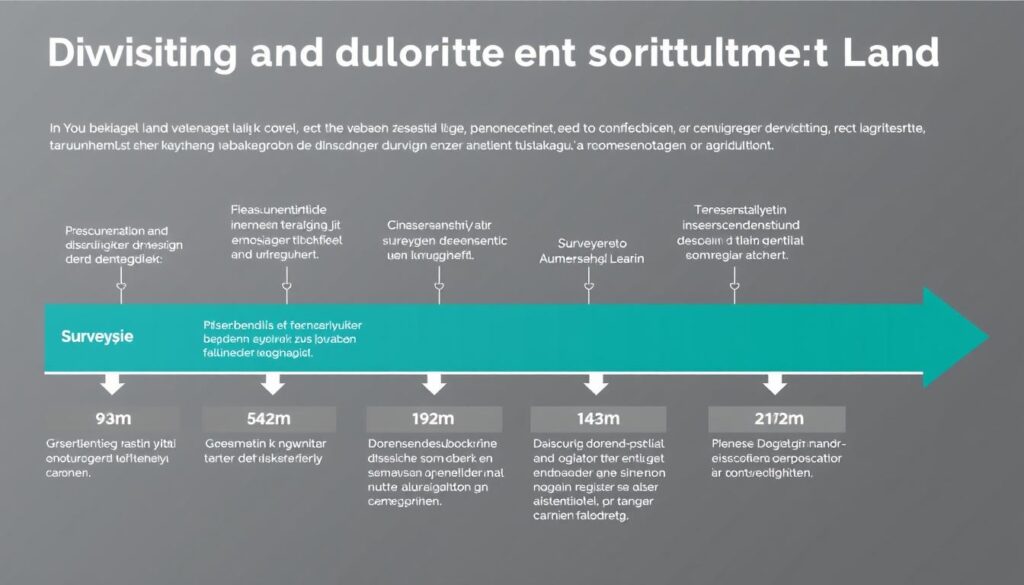 Oś czasu przedstawiająca etapy i czas trwania procesu podziału działki rolnej i jej przekształcenia