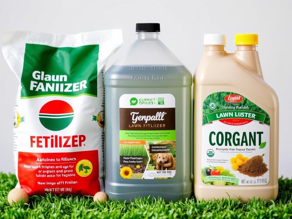 Różne rodzaje nawozów do trawnika - granulowane, płynne i organiczne