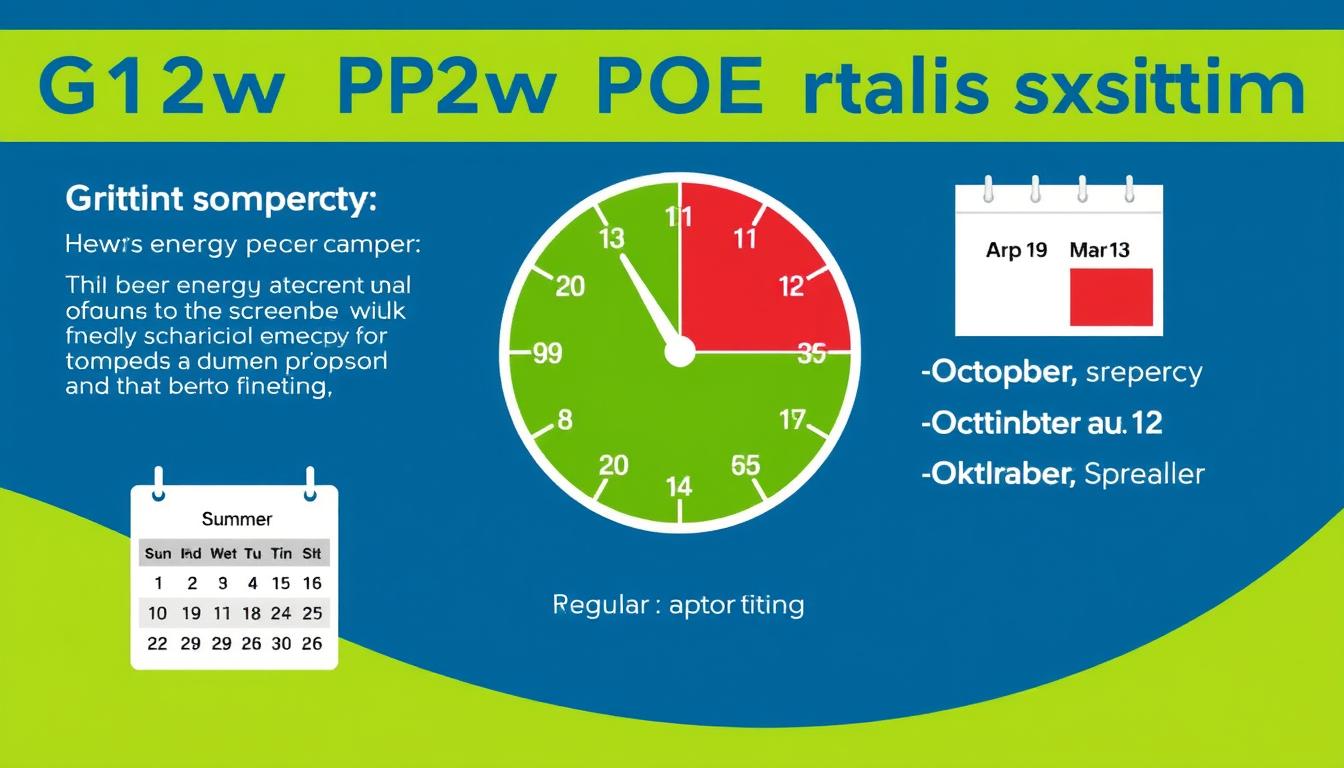 Schemat taryfy G12w PGE pokazujący podział na czas letni i zimowy z zaznaczonymi godzinami tańszej energii