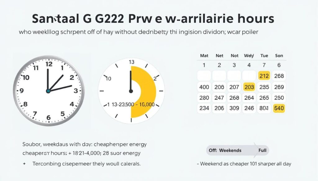 Standardowy rozkład godzin taryfy G12w PGE dla klientów bez podziału na czas letni i zimowy